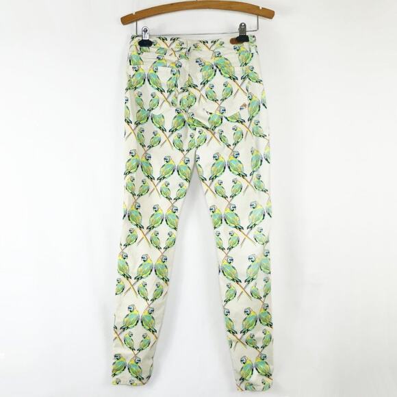 Dittos Denim Jessica Ivory Green Love Bird Print Jeggings Skinny Jeans NWT - Picture 4 of 11